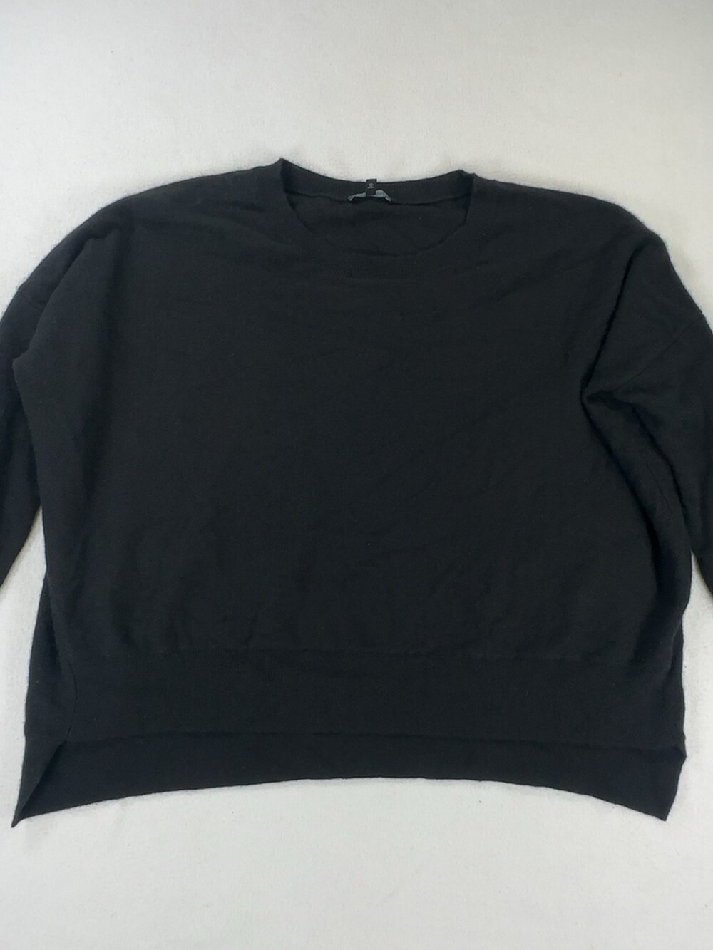Eileen Fisher Cashmere Crewneck Sweater Black Women's Size Large